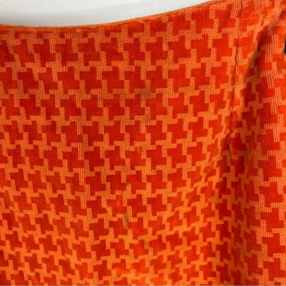 Versace Versus Size 0 Houndstooth Velvet Straight Pencil Skirt Orange AA10 - Picture 3 of 9